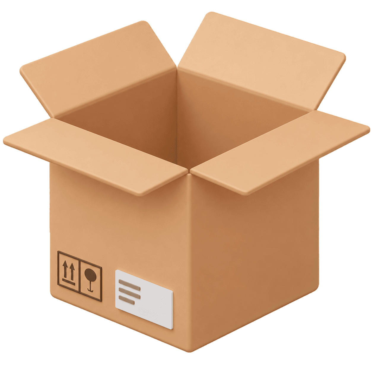 Open shipping box